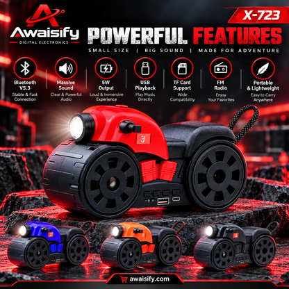 X-723 Motorcycle Shape Portable Bluetooth Speaker – 5W Wireless Music Speaker with Stylish Bike Design