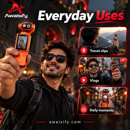Kalobee Pocket3 Pro 4K Handheld Camera with Display – Orange