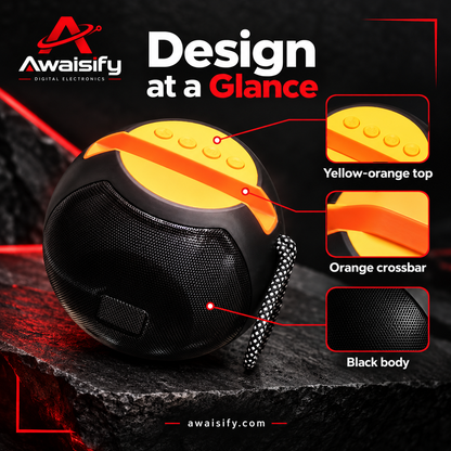 JK-P60 Portable Speaker with Phone Stand – Black & Orange