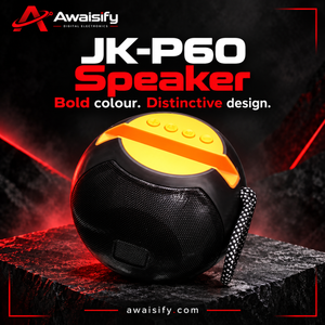 JK-P60 Portable Speaker with Phone Stand – Black & Orange