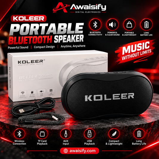 KOLEER Portable Wireless Bluetooth Speaker – Compact Mini Speaker, Black