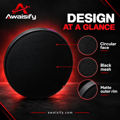 M26 Round Speaker – Black Mesh Design