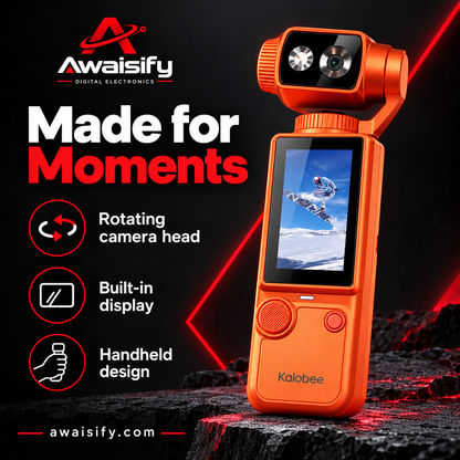 Kalobee Pocket3 Pro 4K Handheld Camera with Display – Orange
