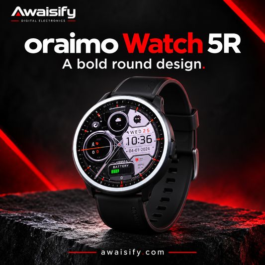 oraimo Watch 5R OSW-820 Smartwatch – 1.43″ AMOLED & Bluetooth Calling – Black