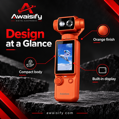 Kalobee Pocket3 Pro 4K Handheld Camera with Display – Orange