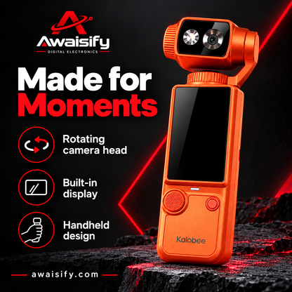 Kalobee Pocket3 Pro 4K Handheld Camera with Display – Orange