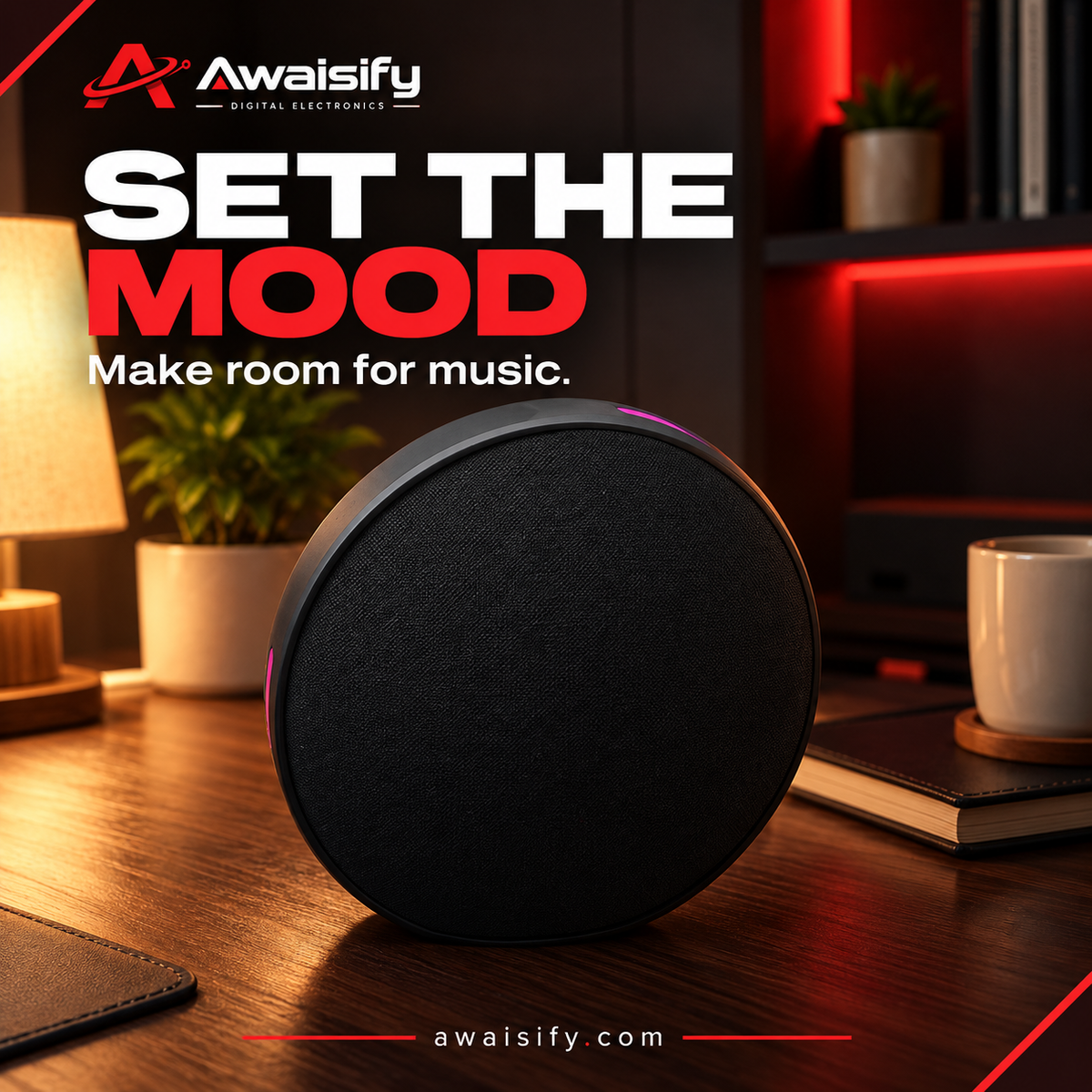 M26 Round Speaker – Black Mesh Design